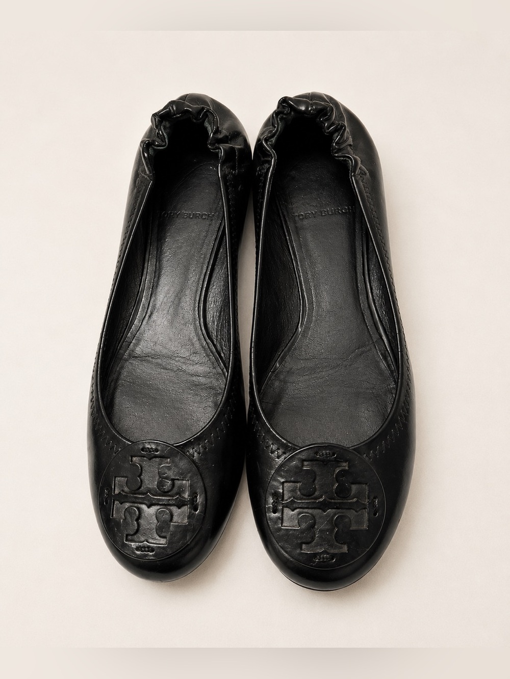 Tory Burch Minnie Travel Ballet black Flats‎ women Sz 5